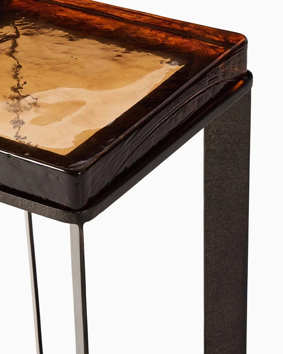 Lennie Cast Glass End Table