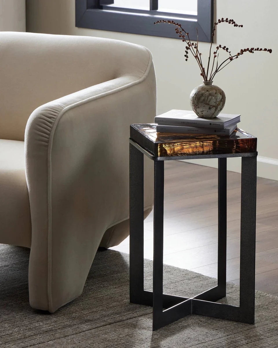 Lennie Cast Glass End Table