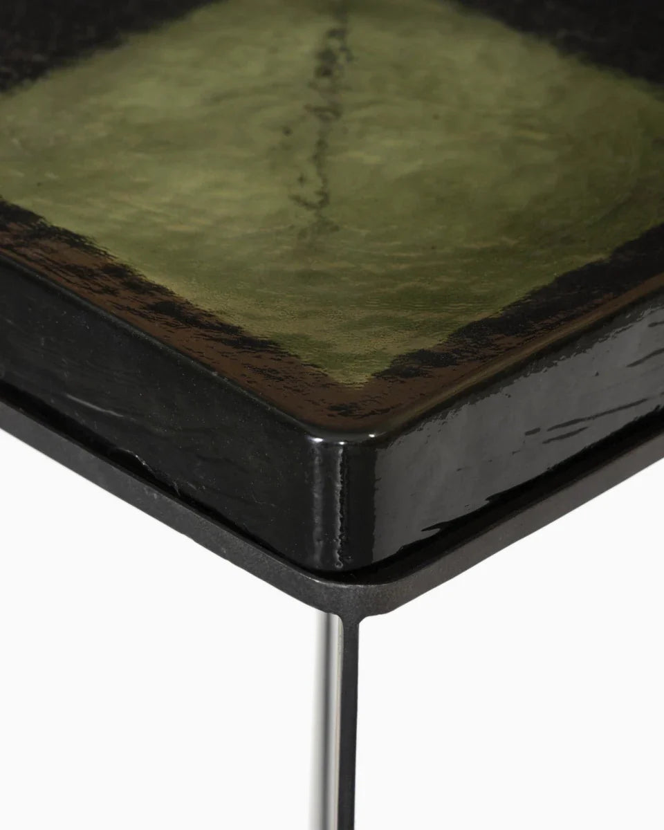 Lennie Cast Glass End Table