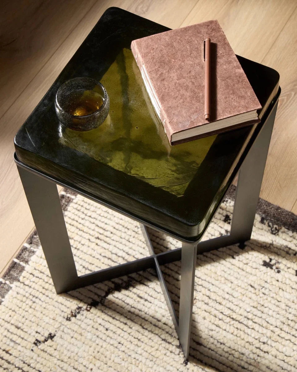 Lennie Cast Glass End Table