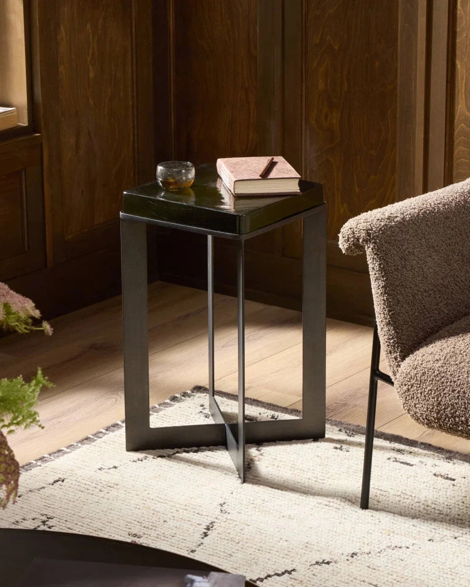 Lennie Cast Glass End Table