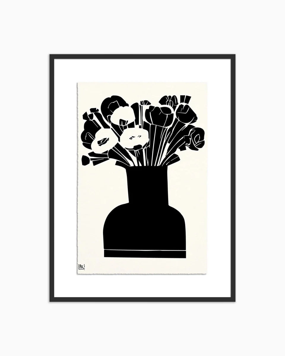 Woodblock Floral II by Roseanne Kenny