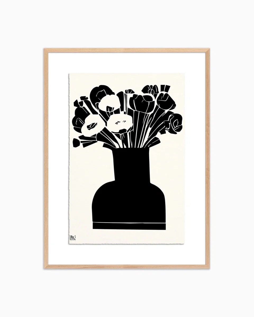 Woodblock Floral II by Roseanne Kenny