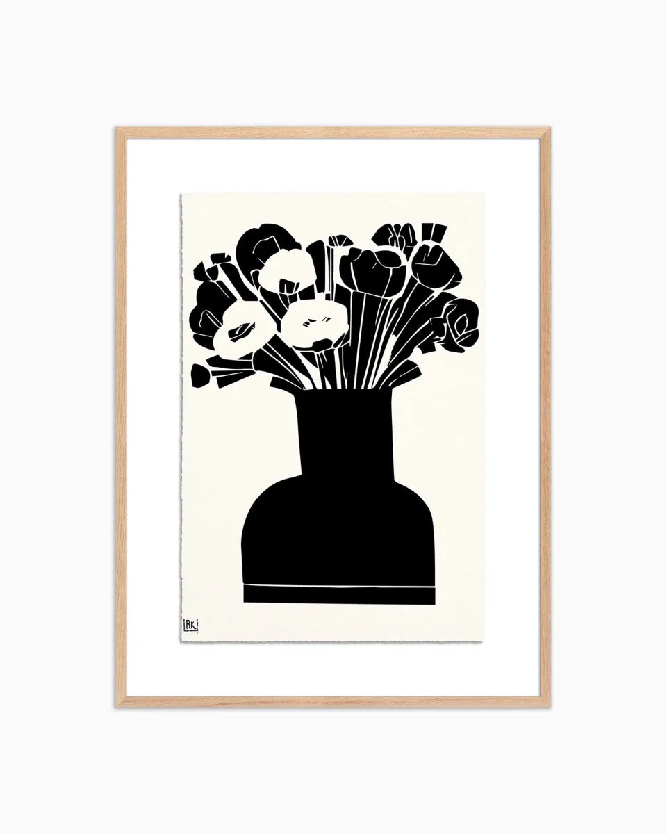 Woodblock Floral II by Roseanne Kenny