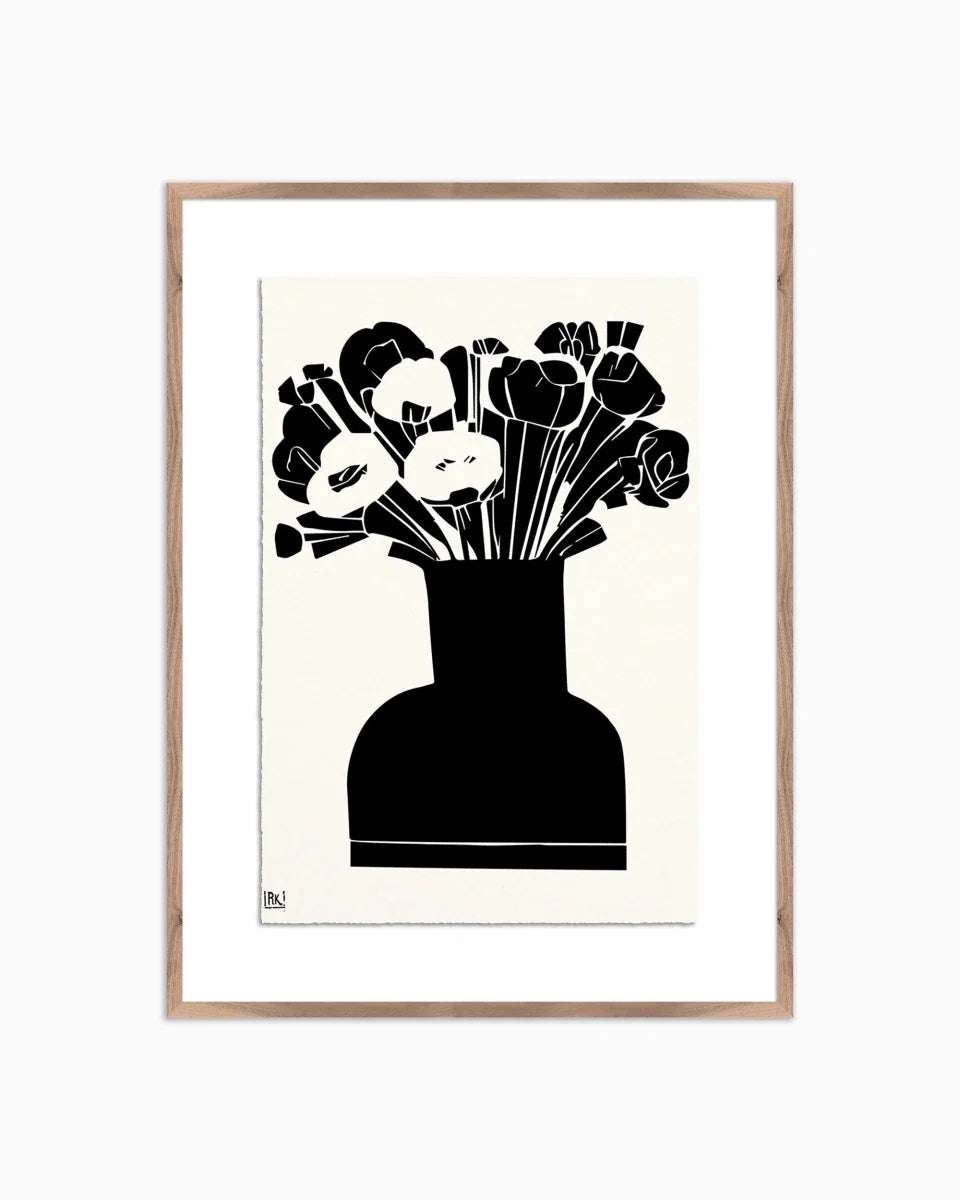 Woodblock Floral II by Roseanne Kenny