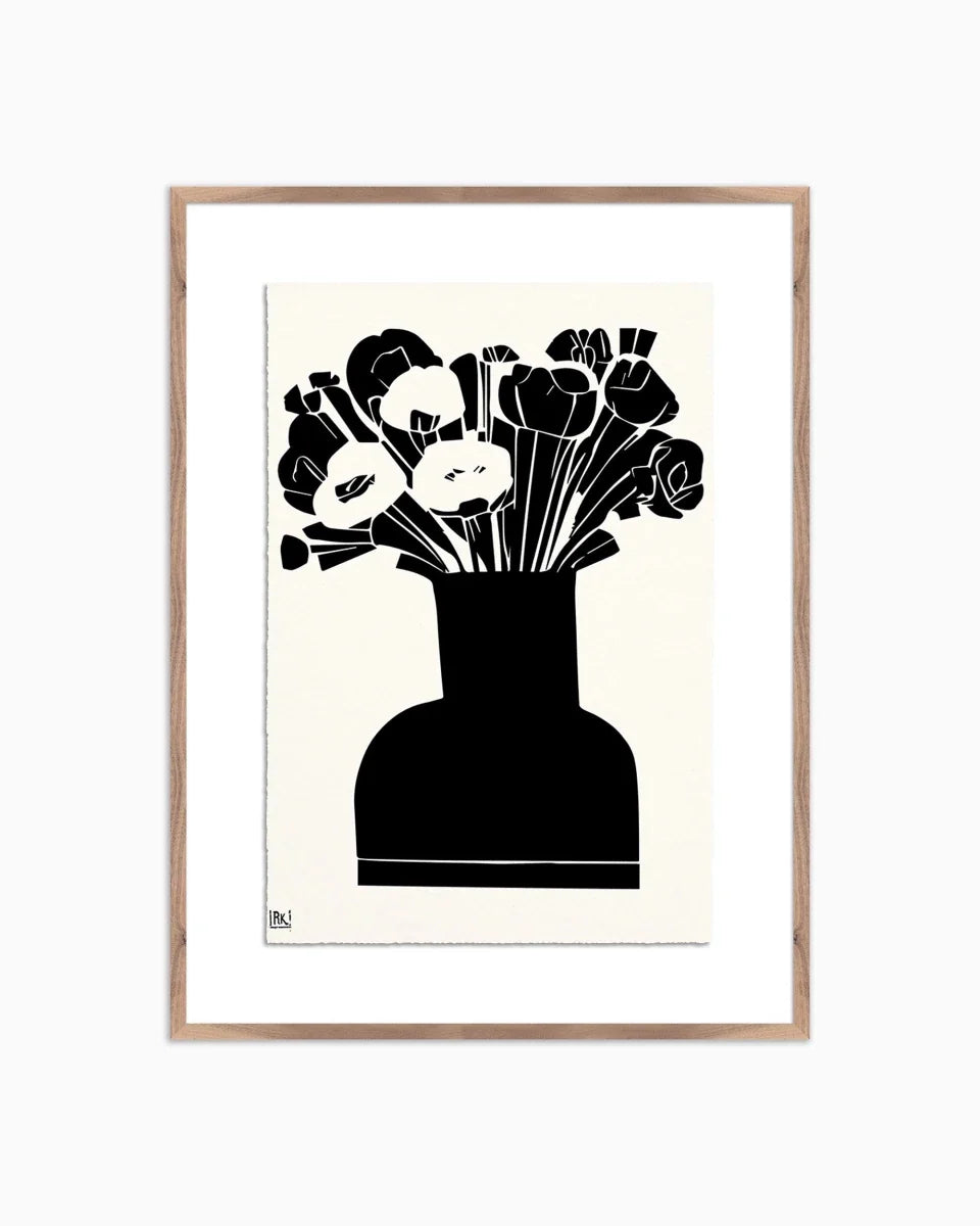 Woodblock Floral II by Roseanne Kenny