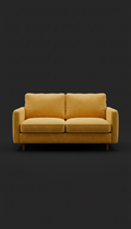 Ochre Accent Velvet Sofa