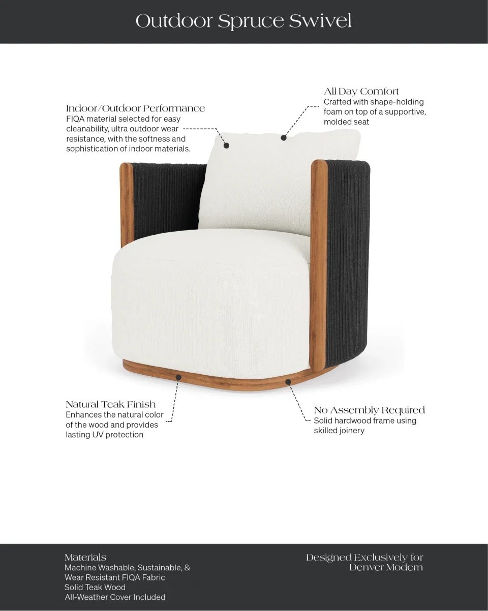 Outdoor Spruce Swivel Lounge Chair
