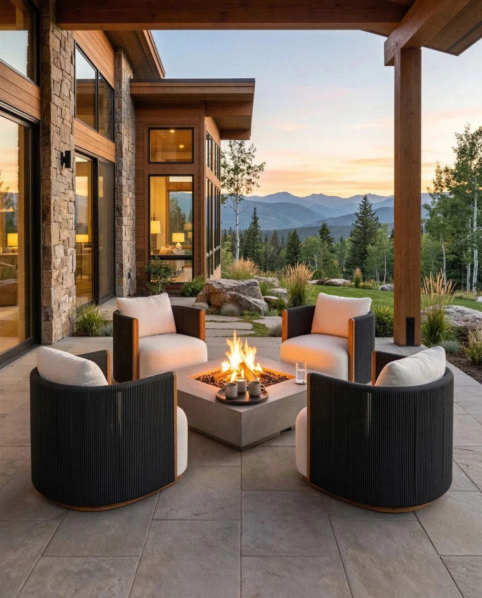Outdoor Spruce Swivel Lounge Chair