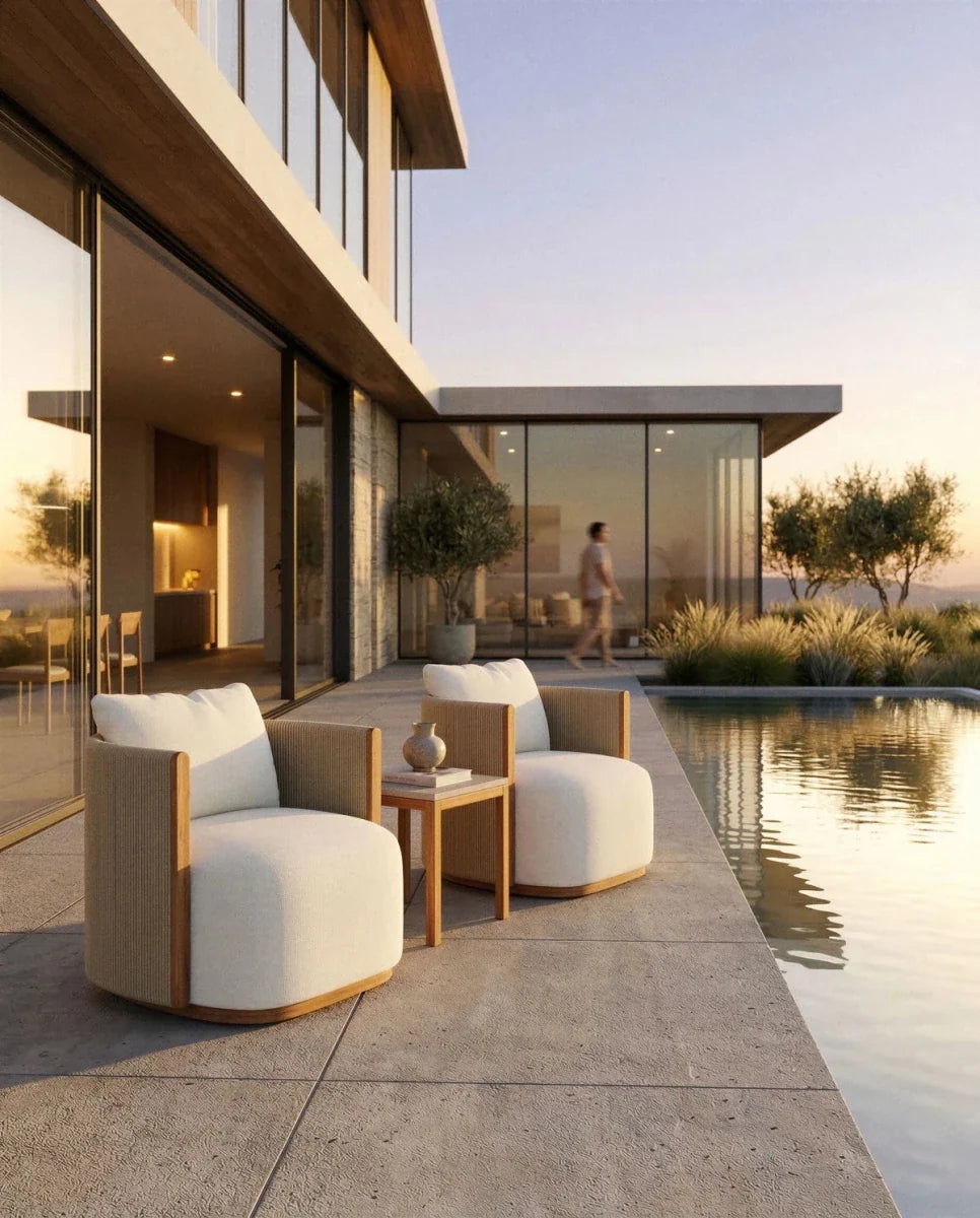 Outdoor Spruce Swivel Lounge Chair